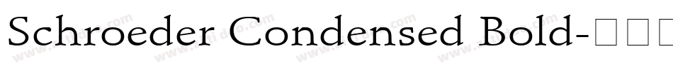 Schroeder Condensed Bold字体转换